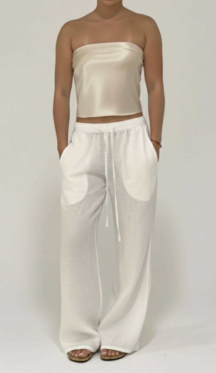 Sofia Bandeau Top in Champagne